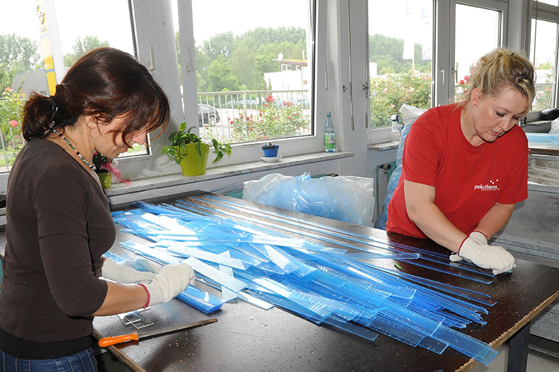 Manual removal of polyethylene film